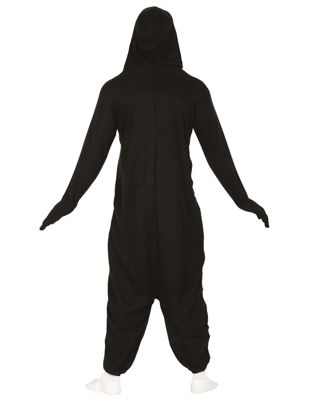 Vista de trás do fato-macaco de pinguim para adulto
