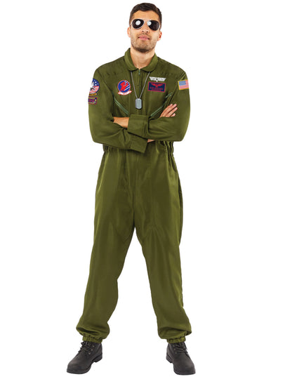Vue de face en pied du déguisement combinaison Top Gun™