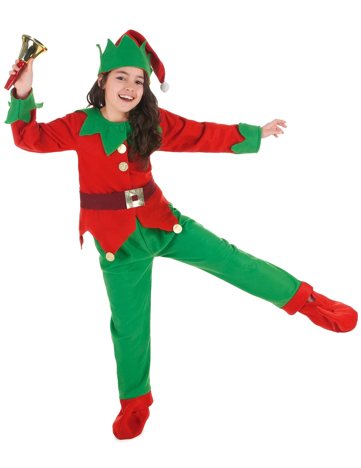 Déguisement complet Elfe de Noël pour enfant rouge et vert avec bonnet