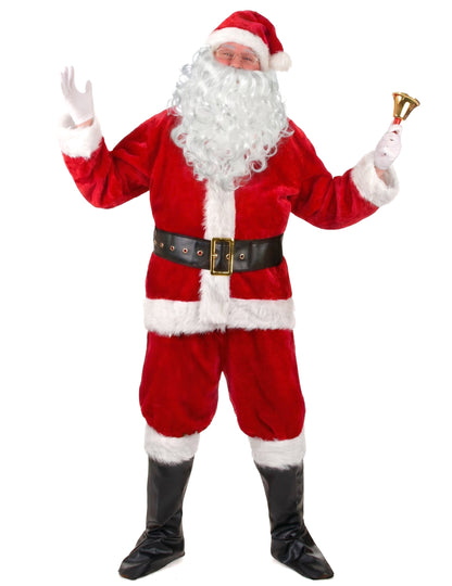 Fato completo de Pai Natal efeito pelúcia adulto