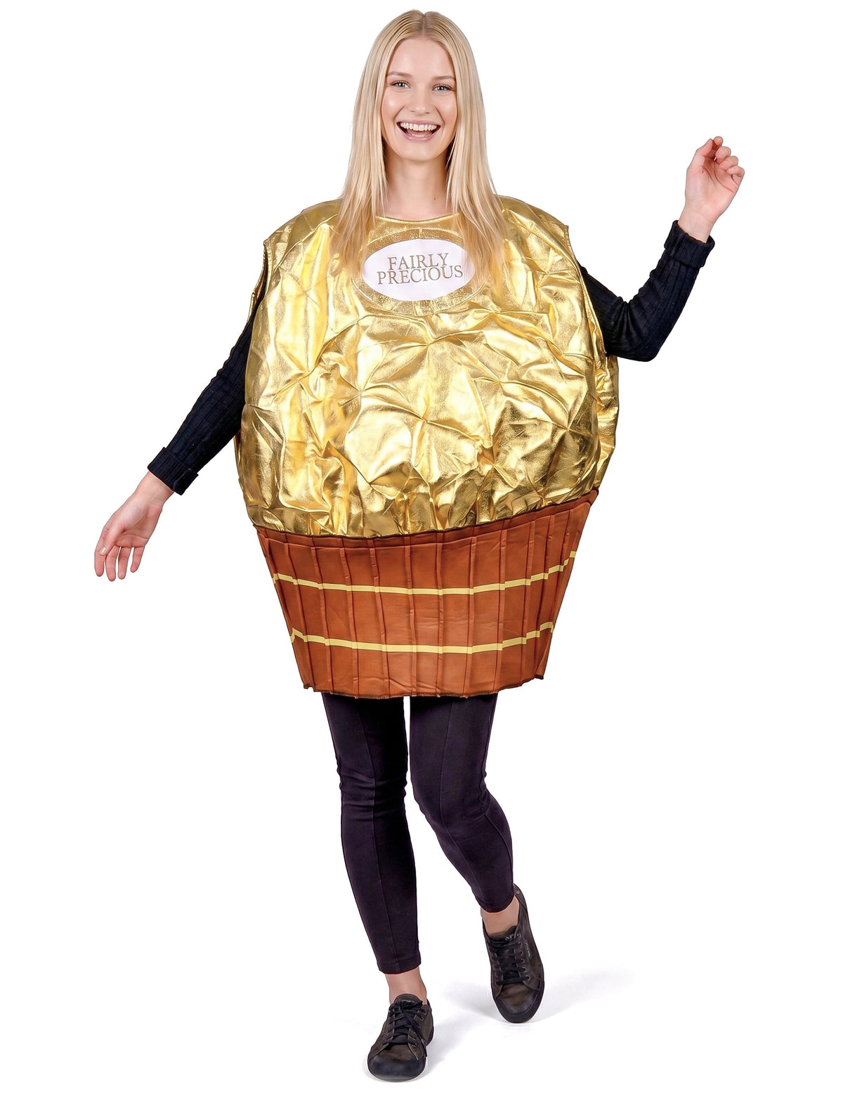Fato de bombom dourado para adulto