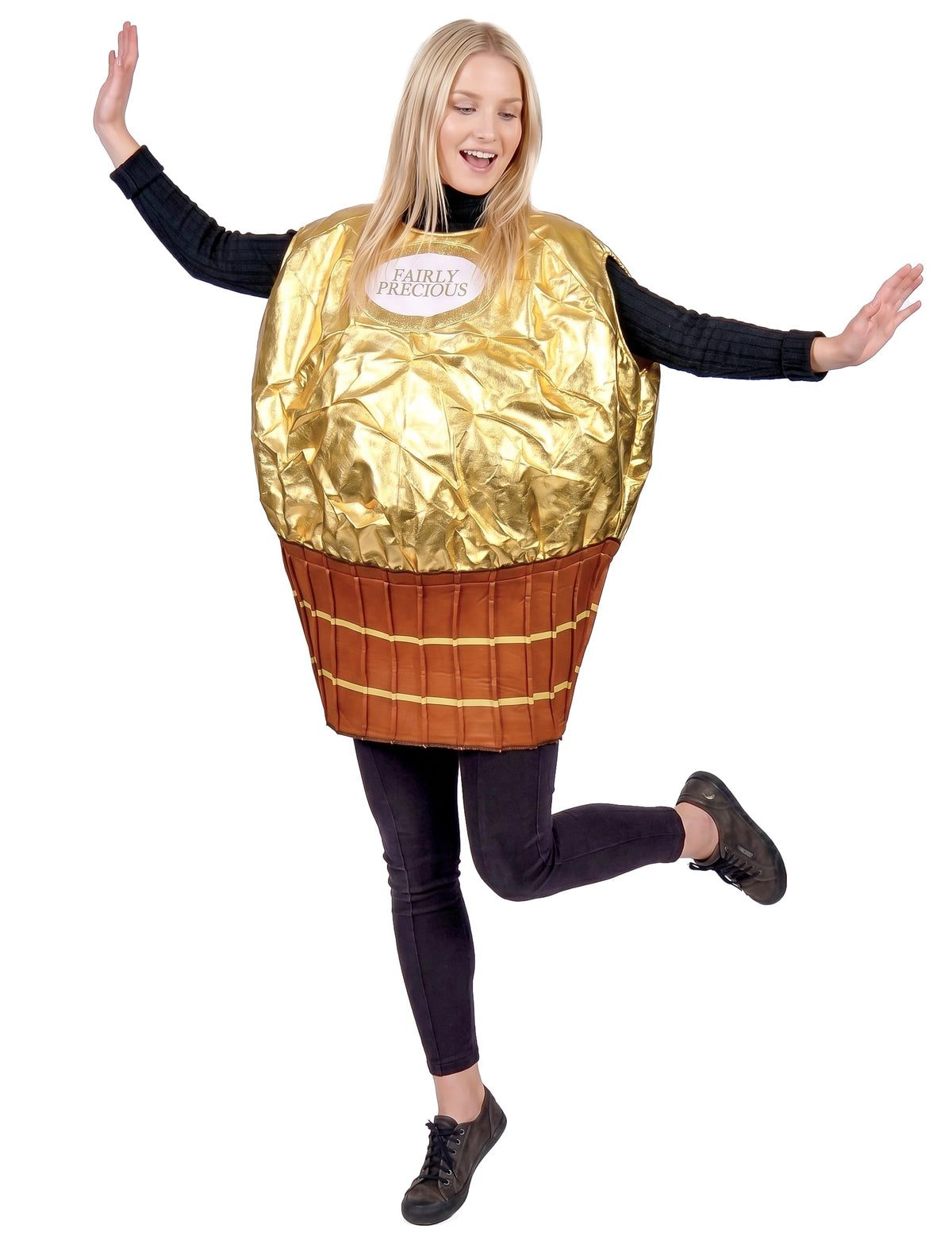 Fato de bombom dourado para adulto