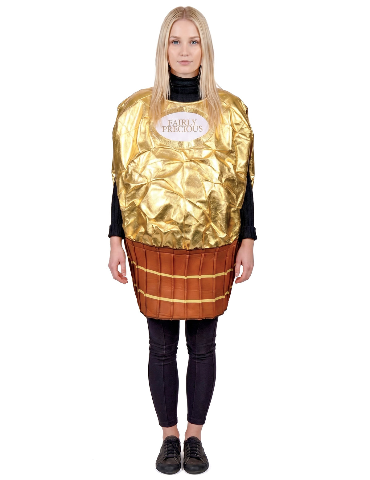 Fato de bombom dourado para adulto