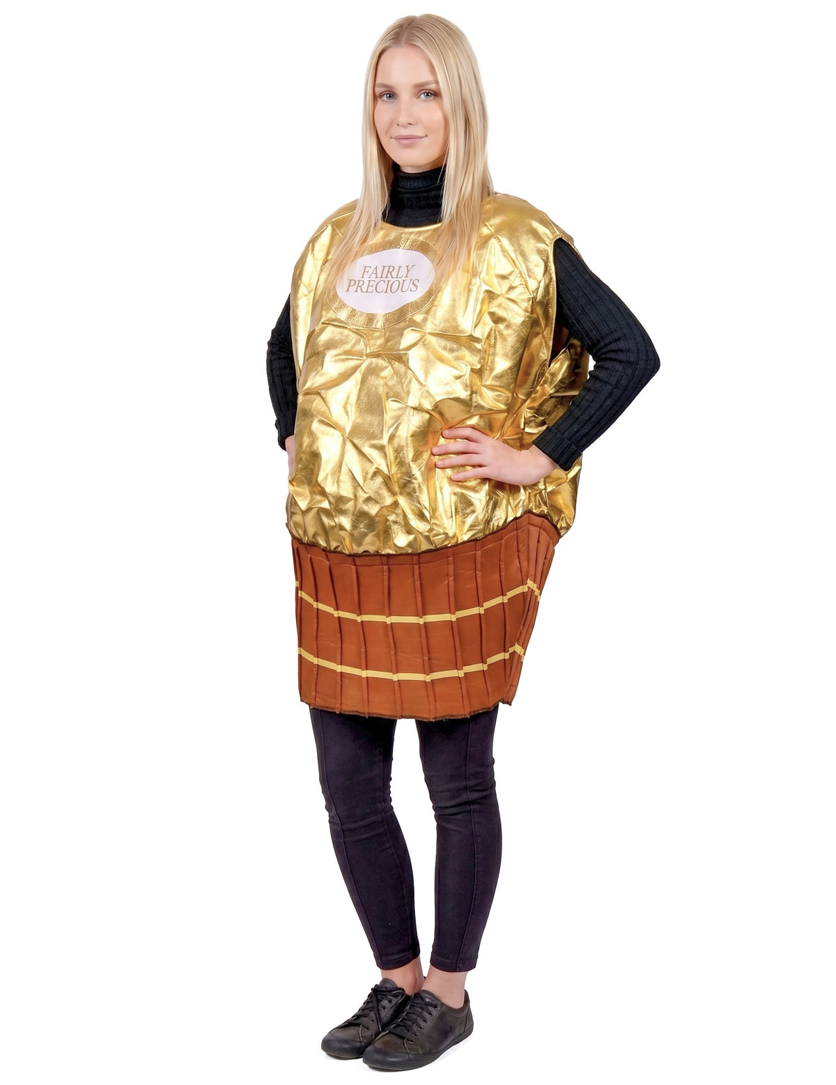 Fato de bombom dourado para adulto