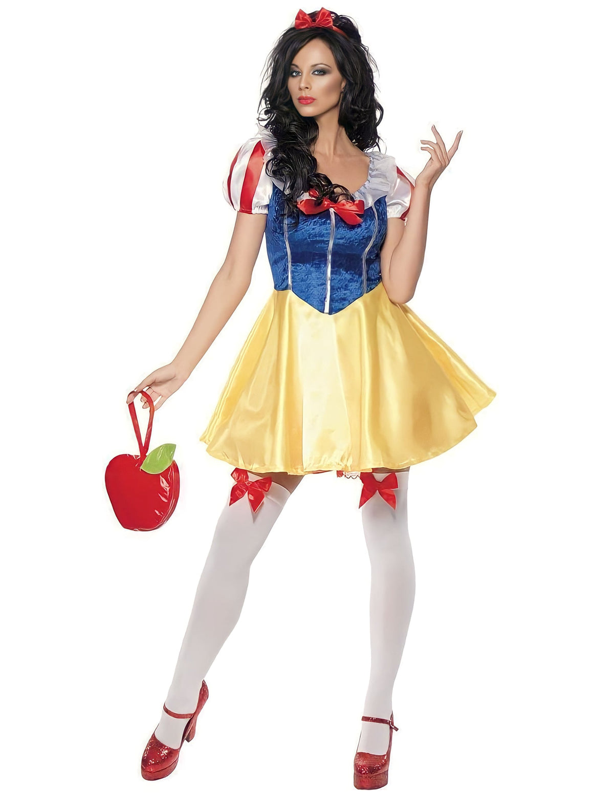 Sac en forme de pomme et accessoires du déguisement conte de fées sexy