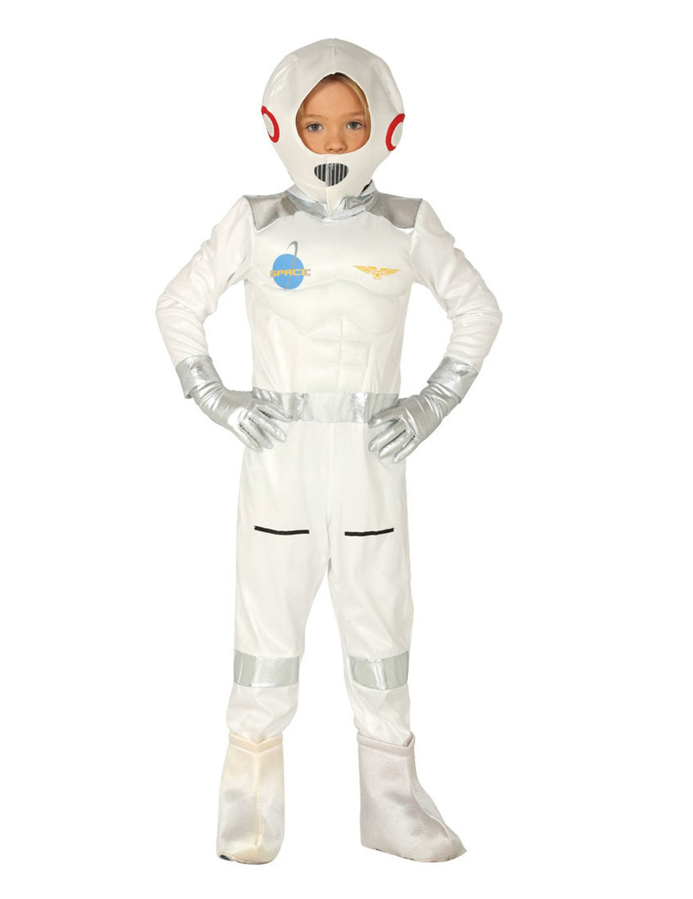 Déguisement cosmonaute pour enfant blanc et argent avec casque