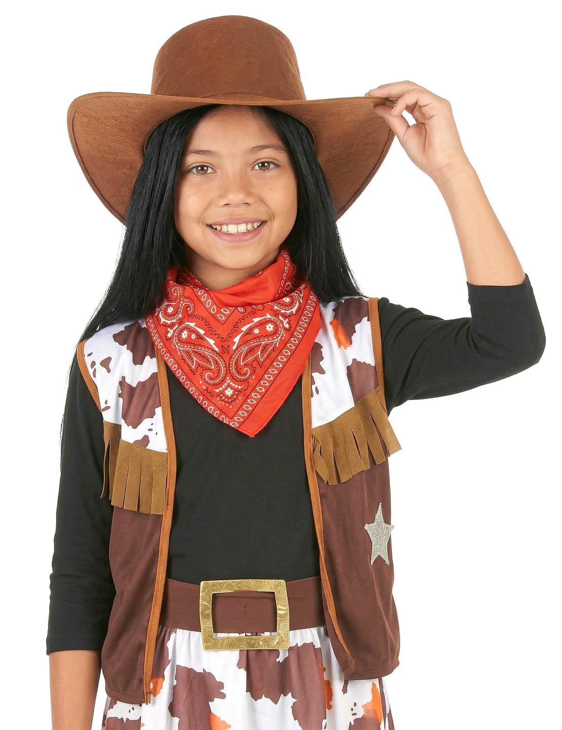 Plano aproximado de frente do disfarce cowboy do oeste