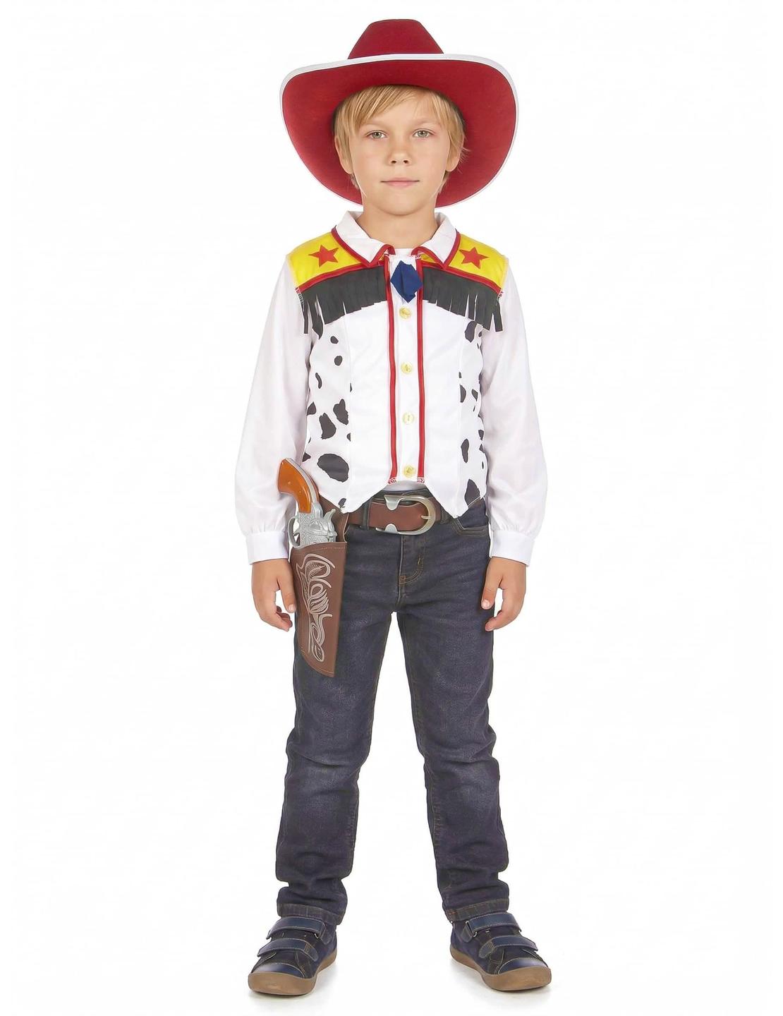 Vista de corpo inteiro do fato de cowboy para menino