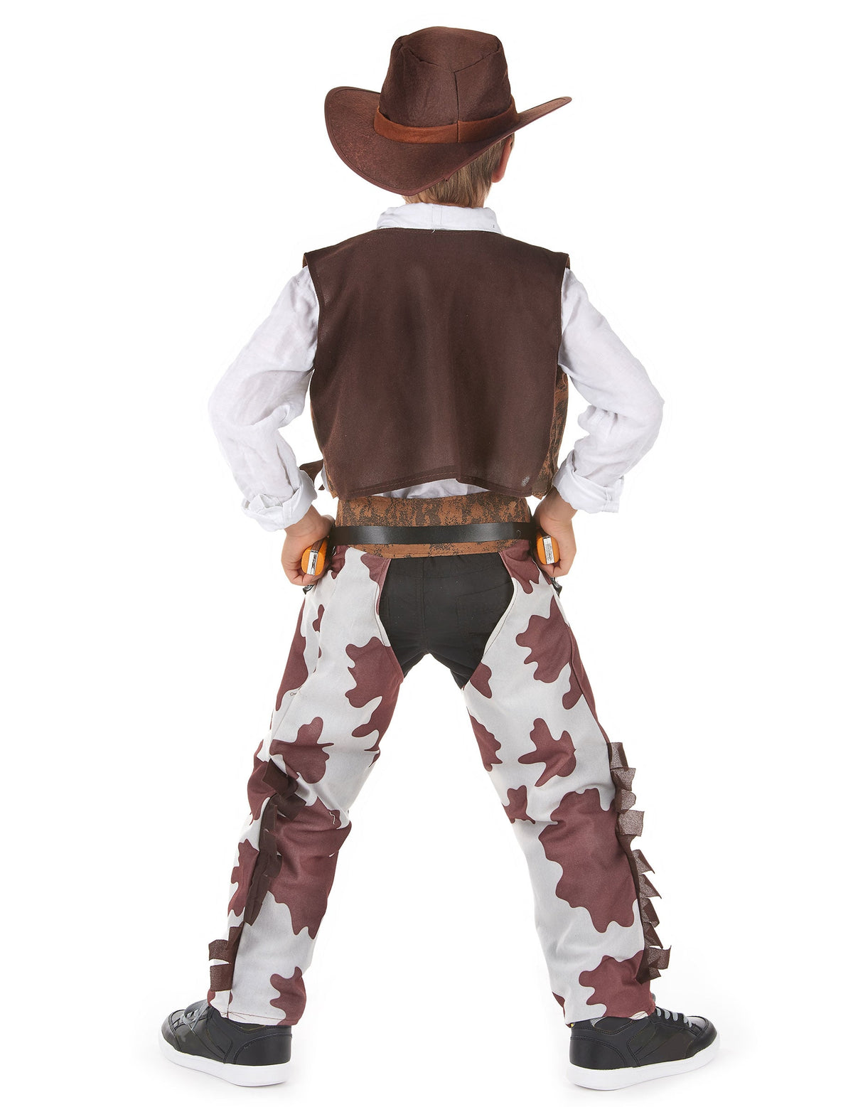 Vue de dos du déguisement cowboy luxe pour garçon
