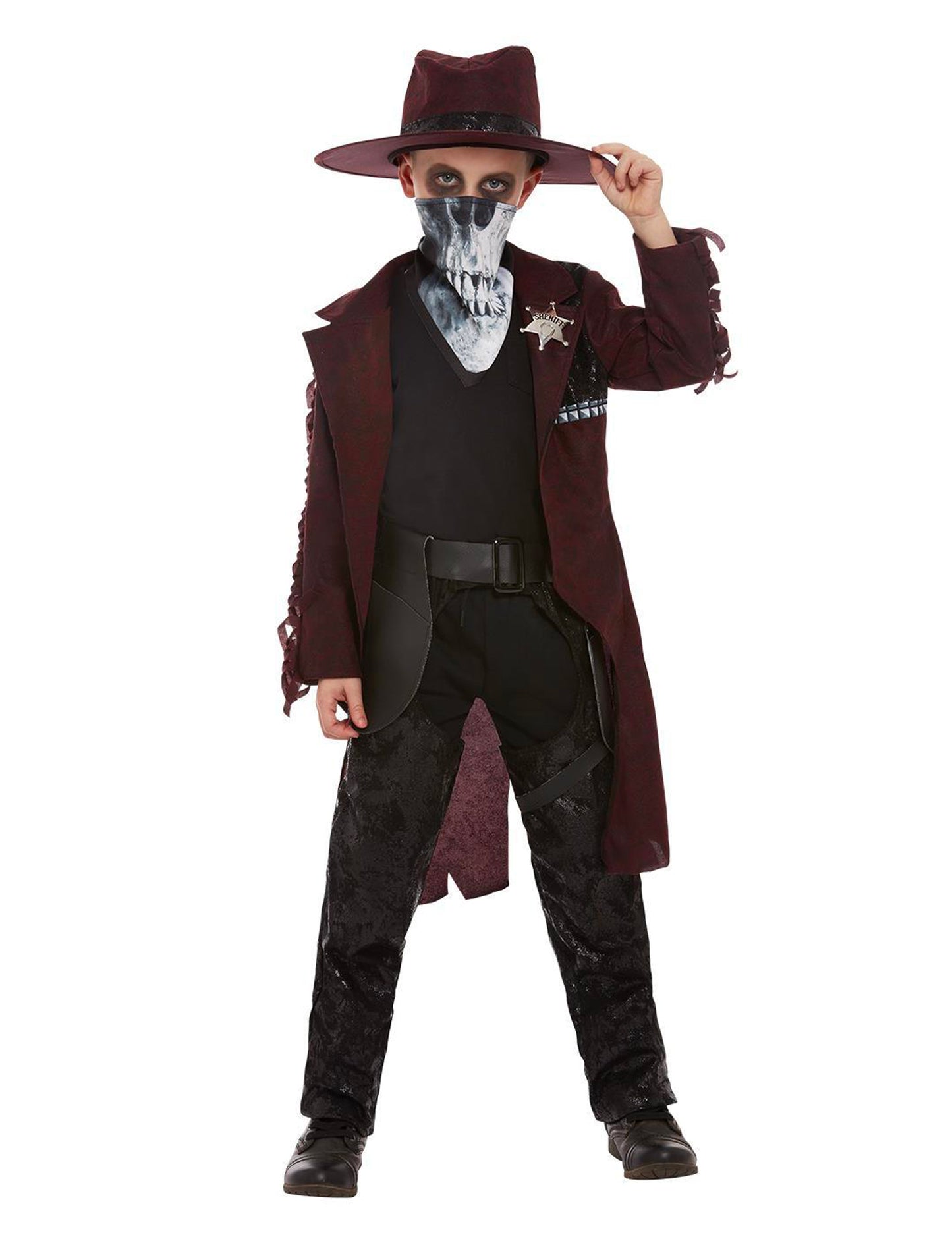 Vue d'ensemble du déguisement cowboy mystérieux pour enfant