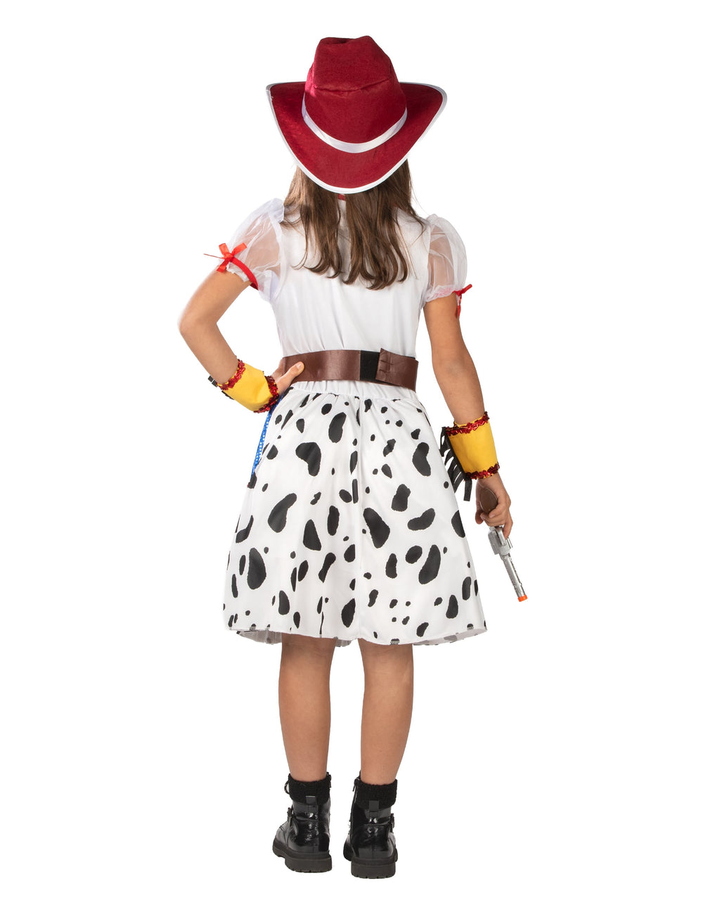 Vue de dos du déguisement cowgirl dessin animé pour fille