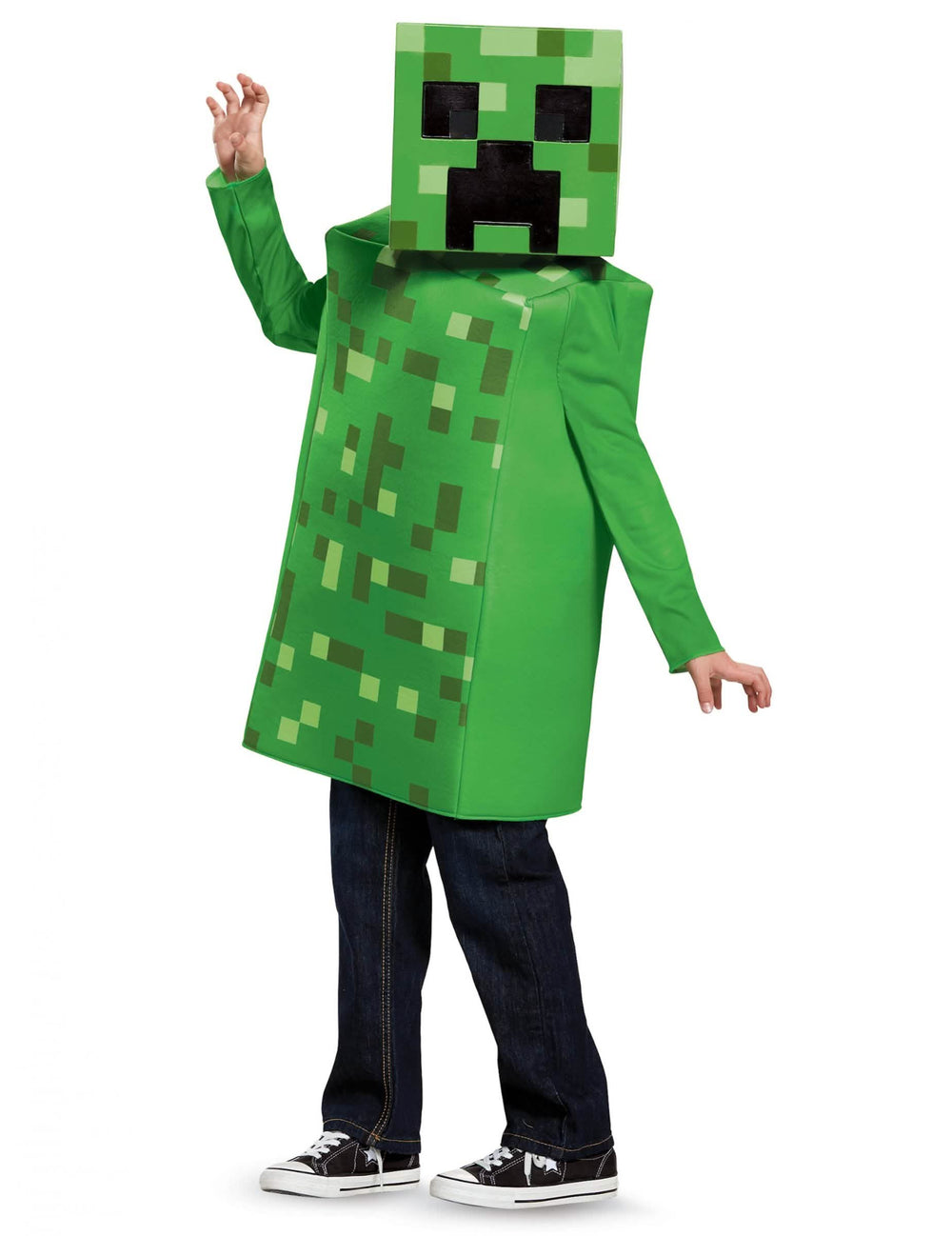 Vista traseira do fato de criança Creeper Minecraft