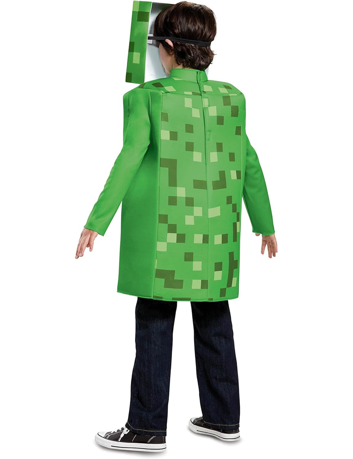 Vista traseira do fato de criança Creeper Minecraft