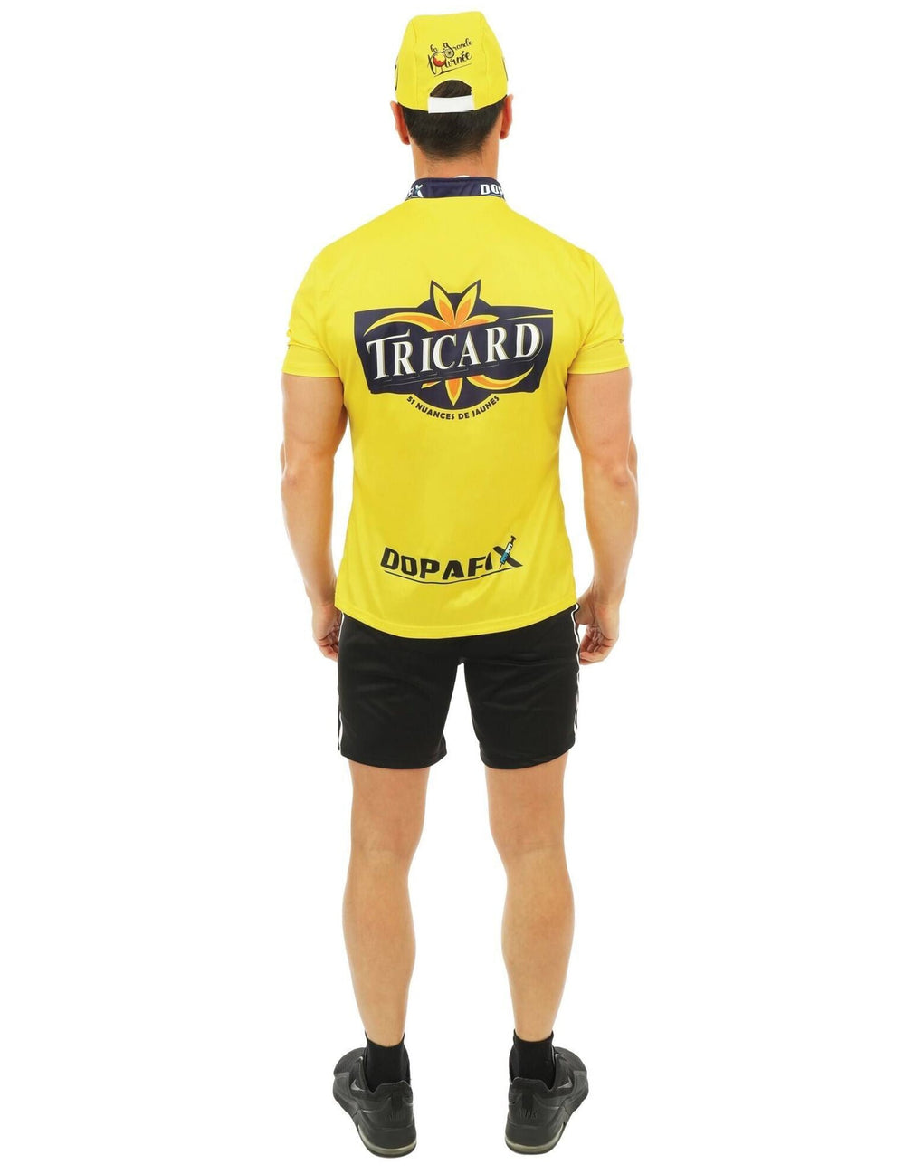 Vue de dos du déguisement de cycliste Tricard