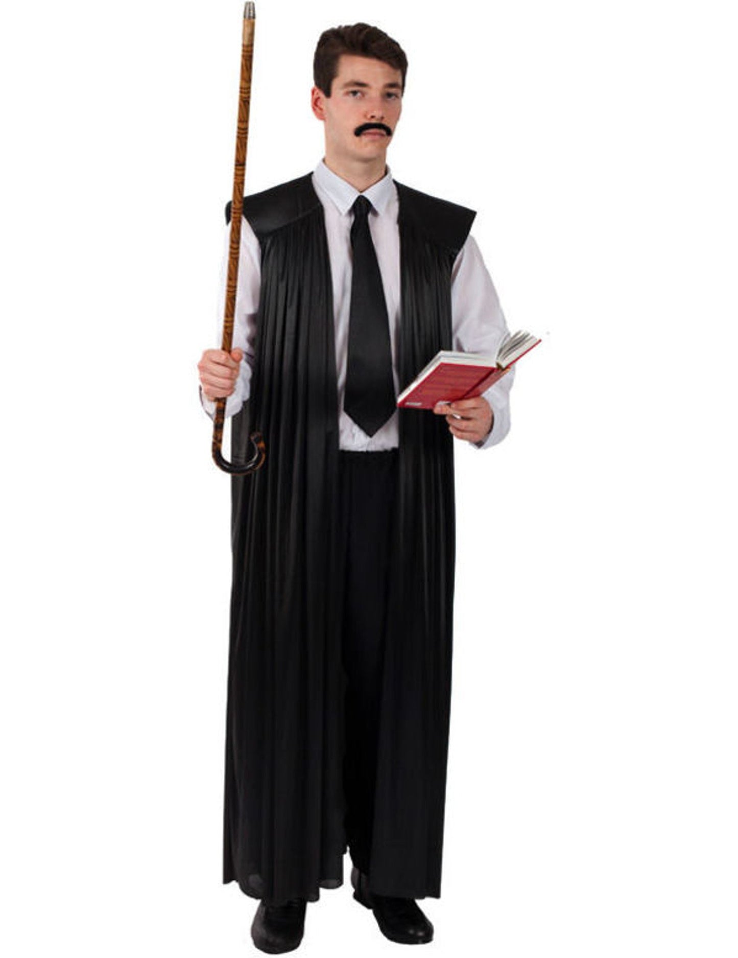 Déguisement d'instituteur pour homme noir avec robe longue et cravate
