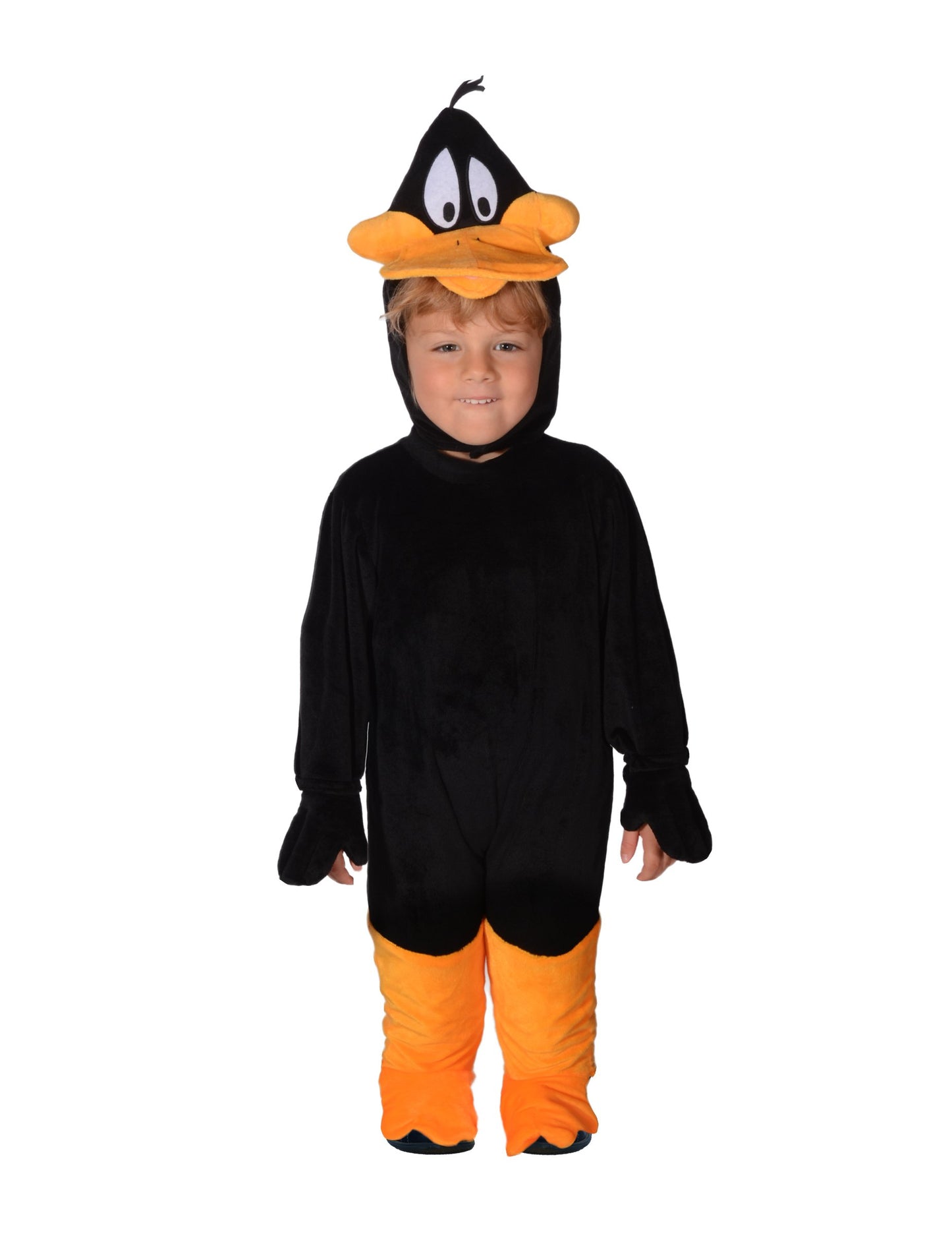 Déguisement Daffy Duck™ pour bébé noir et orange à capuche