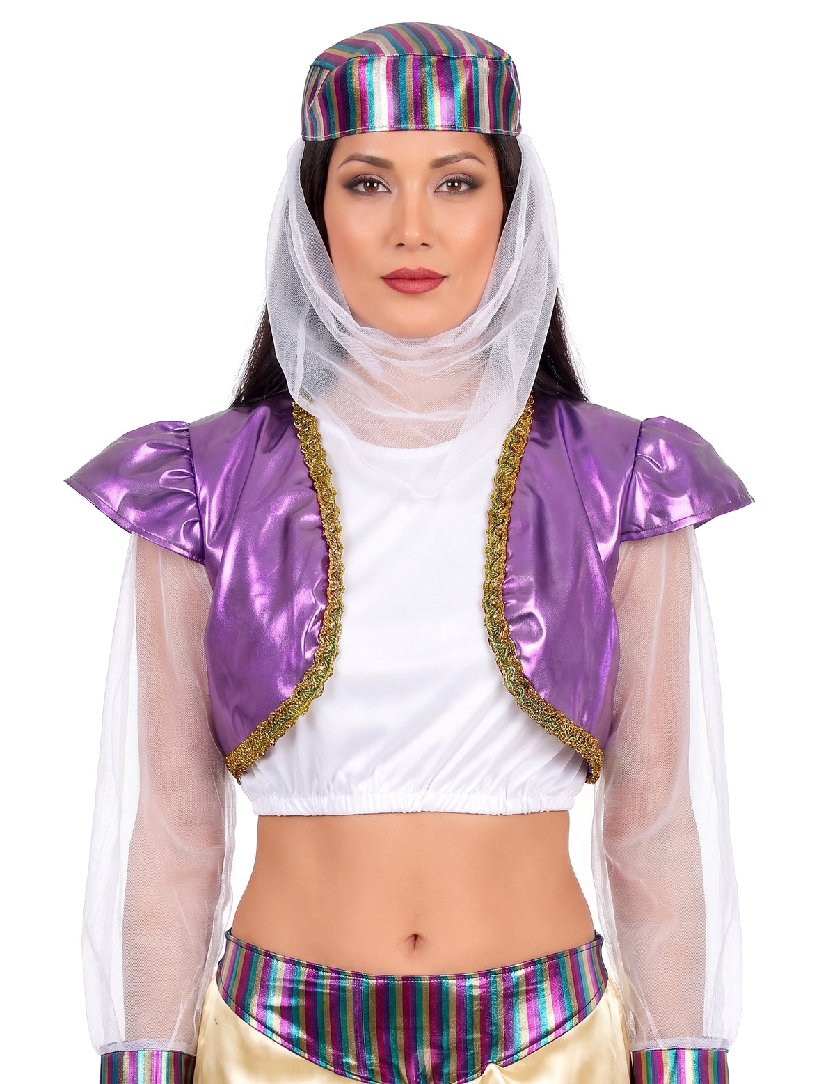 Disfarce de dançarina oriental colorida mulher