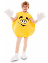 Déguisement de bonbon pour enfant jaune avec gants blancs
