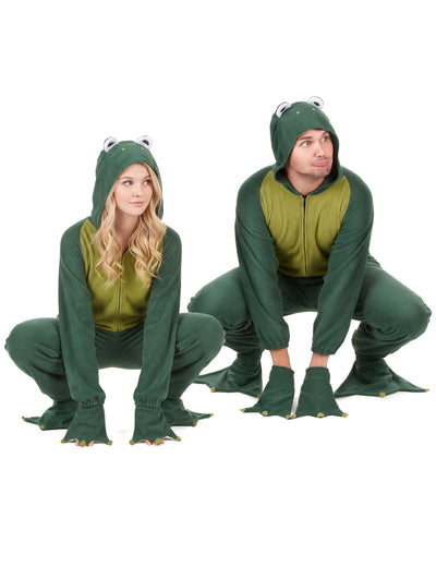Fato de casal macacão com capuz de rã