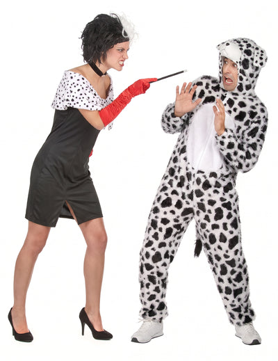 Disfarce de casal Cruella e o seu dálmata
