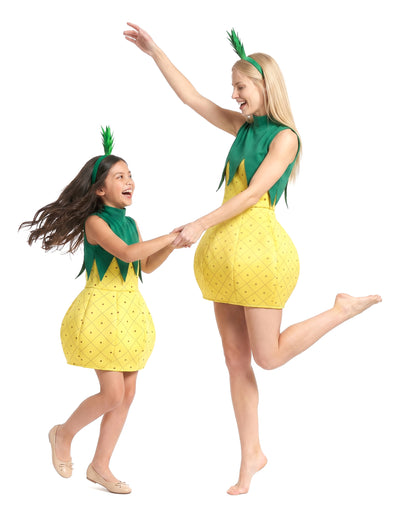 Disfarce de dupla de fruta ananás mãe e filha