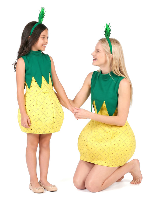 Disfarce de dupla de fruta ananás mãe e filha