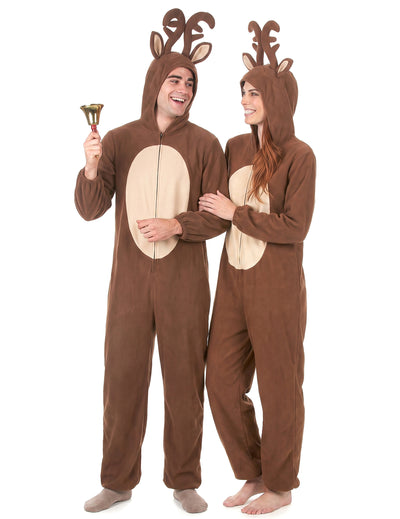 Disfarce de casal rena de Natal adulto