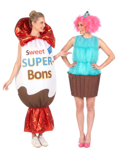 Disfarce de casal de cupcakes e doces para adultos