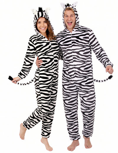Disfarce de casal zebra para adulto