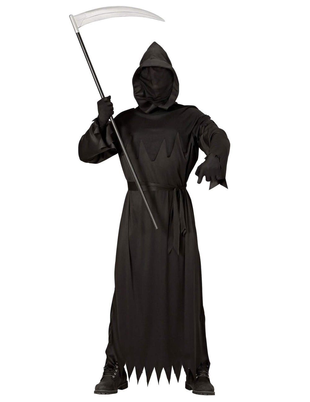 Vista frontal do disfarce da morte para homem