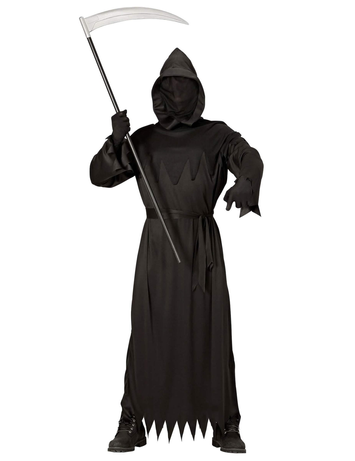 Vista frontal do disfarce da morte para homem