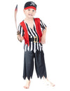 Déguisement de pirate avec pantalon pour garçon noir blanc et rouge avec bandana