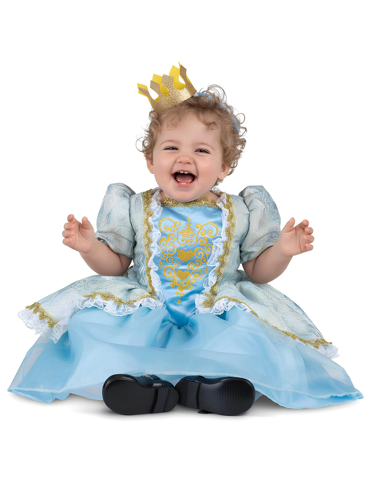 Vue de face assise du déguisement de princesse pour enfant