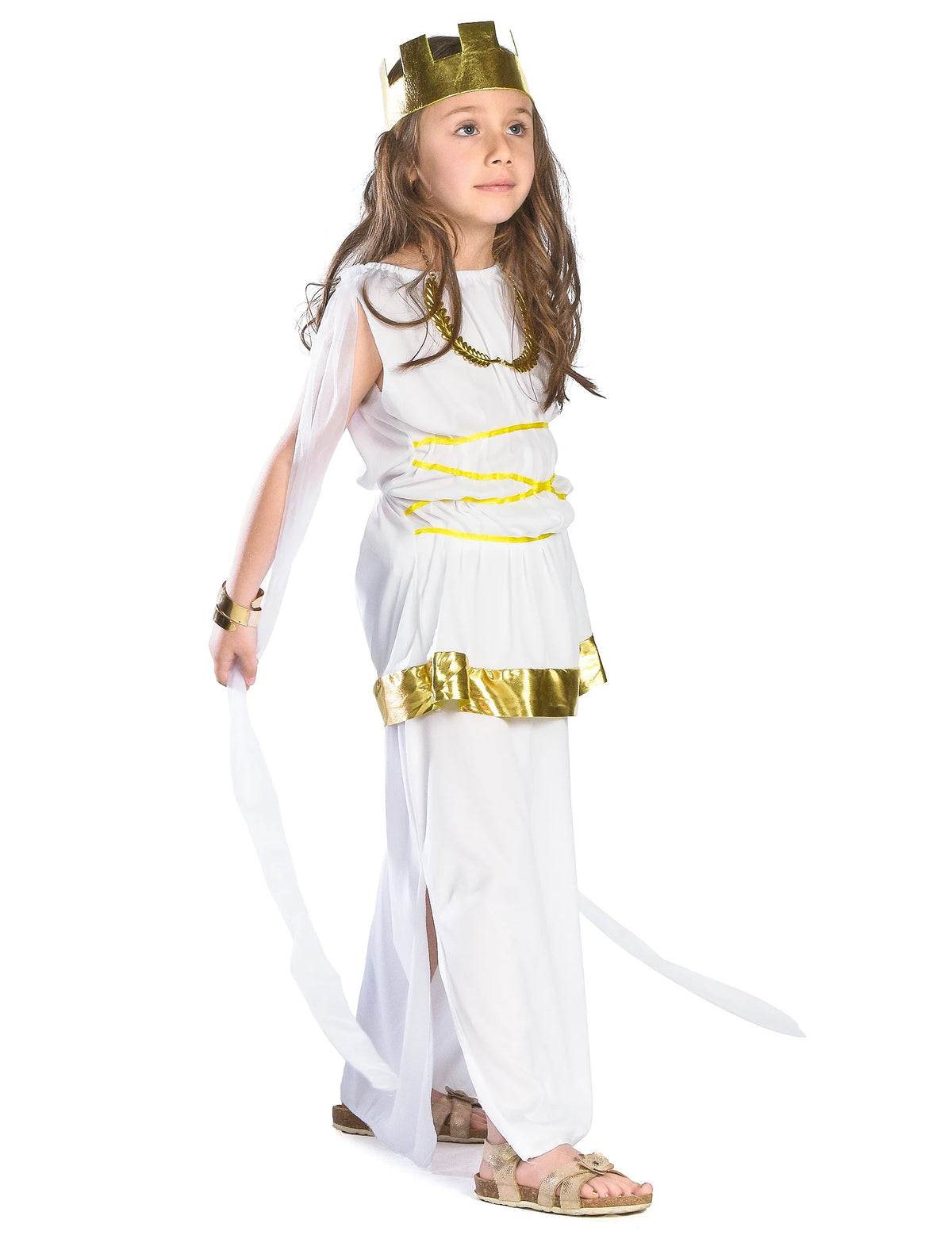 Vue de profil du déguisement de déesse Athena