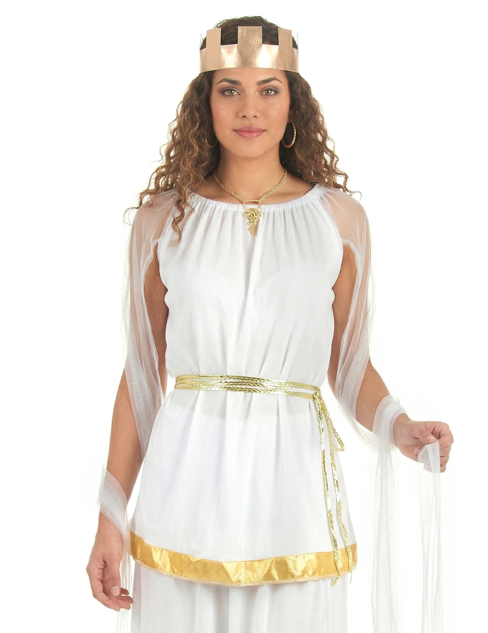 Vue de profil du déguisement déesse Greco-Romaine pour femme