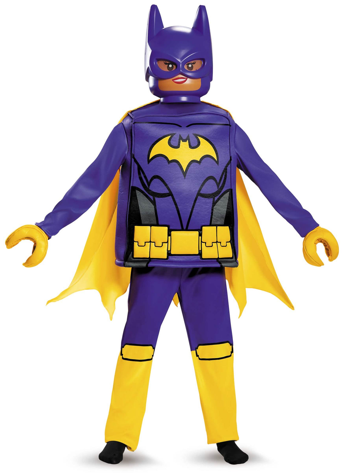 Fato deluxe Batgirl LEGO Movie para criança roxo e amarelo com máscara e capa