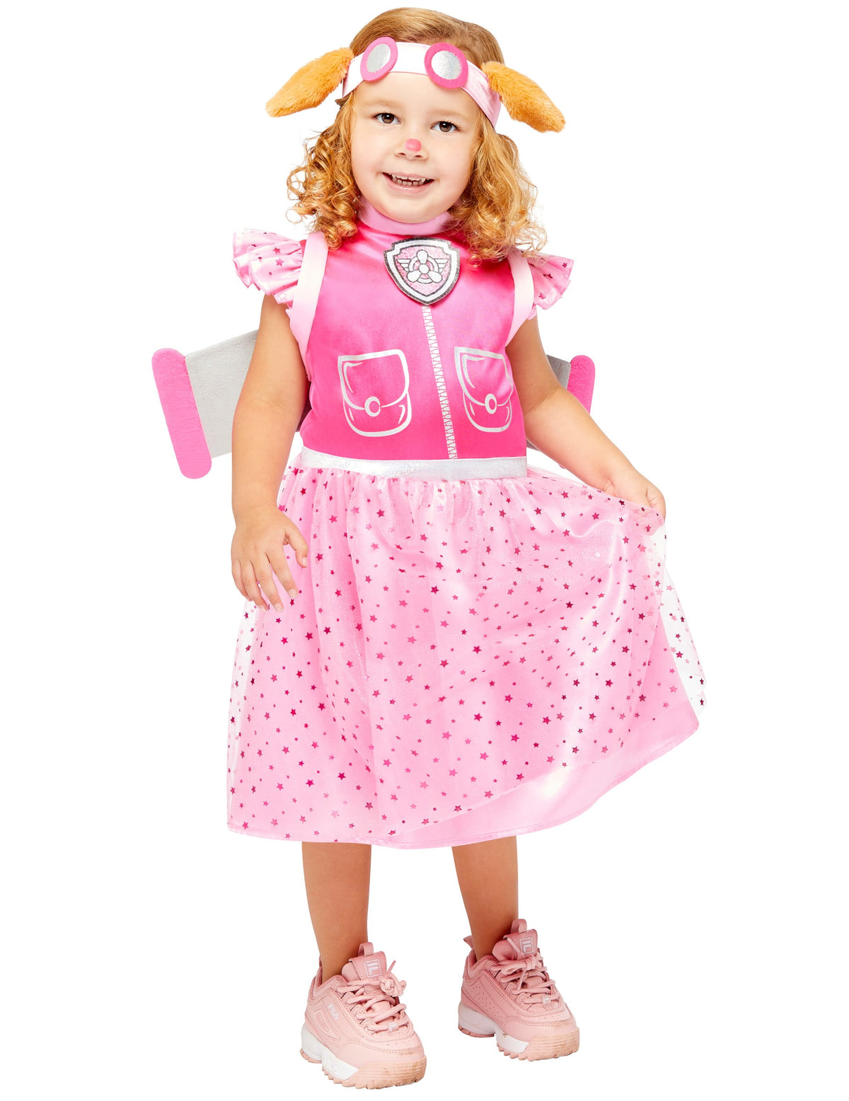 Déguisement deluxe Stella Pat'Patrouille pour enfant rose avec jupon à étoiles