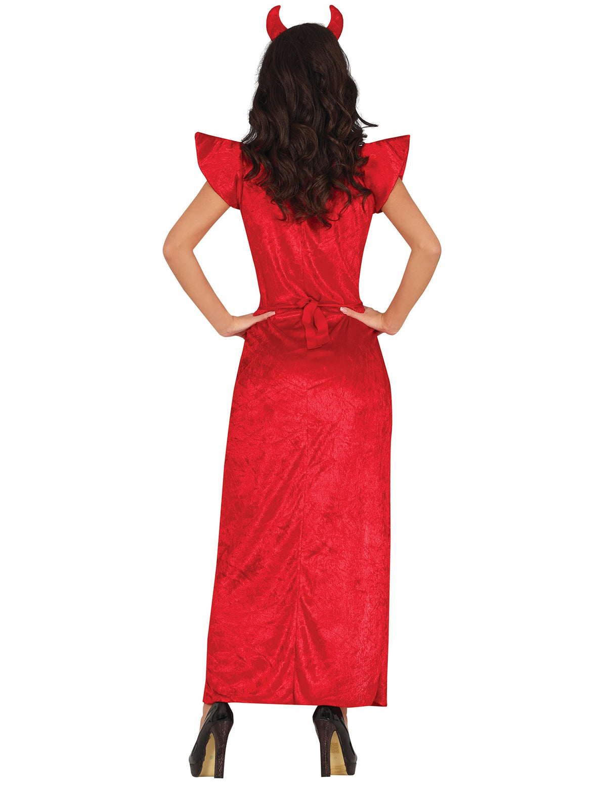 Vue de dos du déguisement de démon rouge sexy pour femme