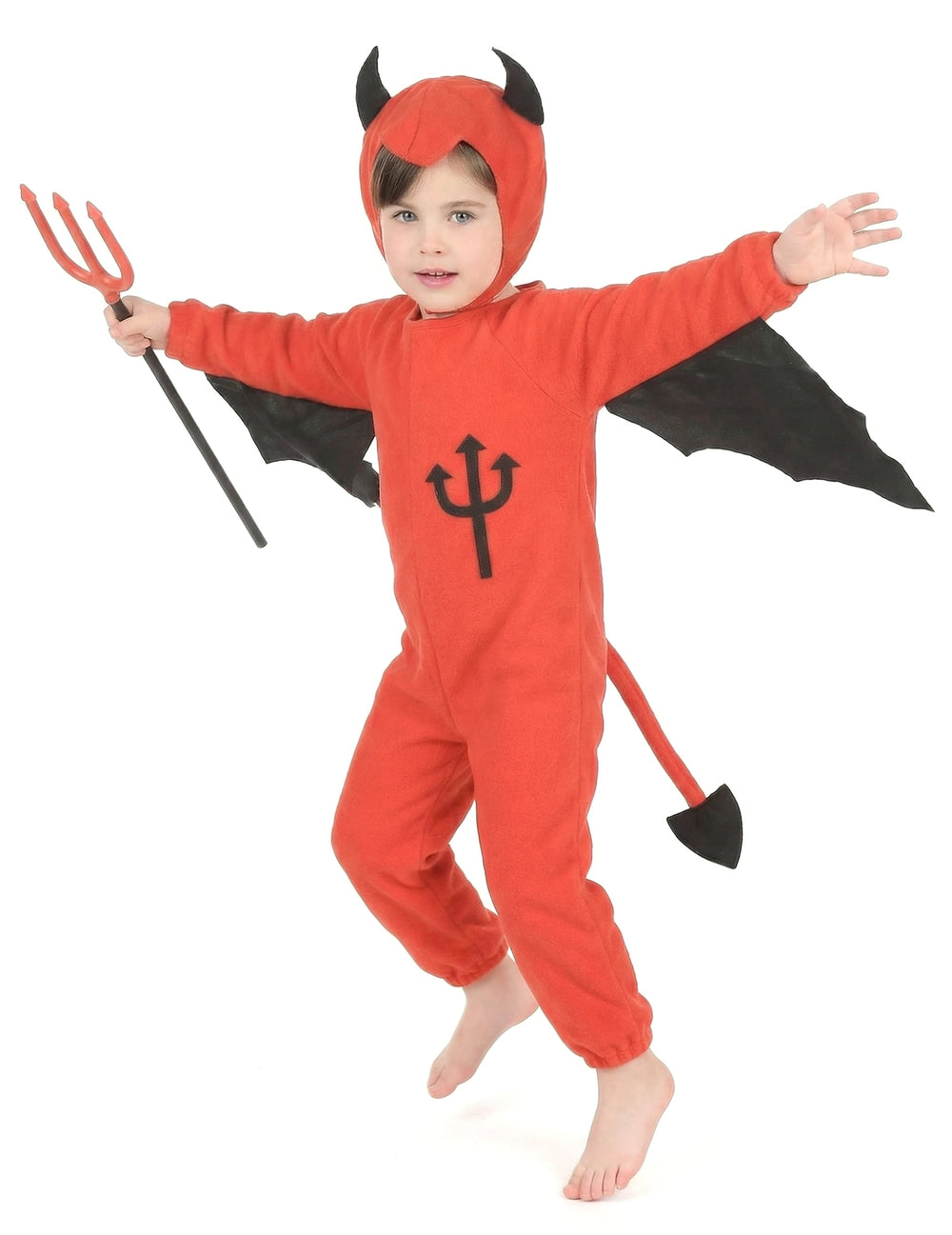 Trident tenu avec le déguisement de diable Halloween pour enfant
