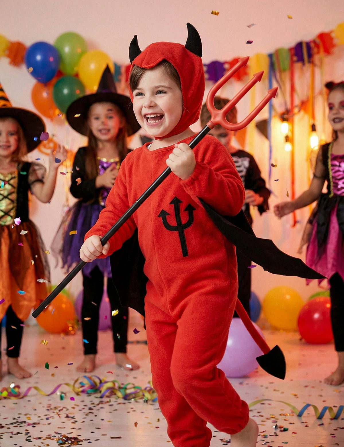 Mise en situation du déguisement de diable Halloween pour enfant