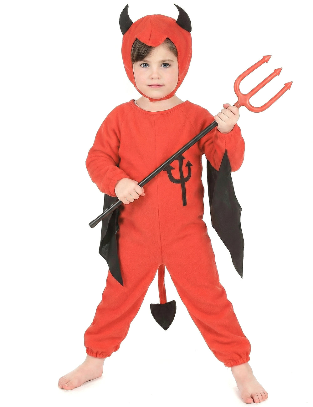 Vue de face du déguisement de diable Halloween pour enfant