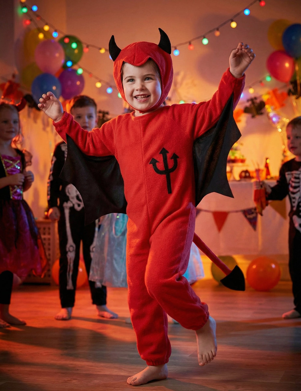 Mise en situation du déguisement de diable Halloween pour enfant