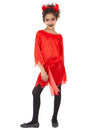 Déguisement diablesse pour fille rouge avec serre-tête cornes