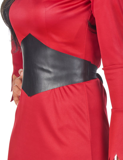 Disfarce diabo vermelho e preto mulher Halloween