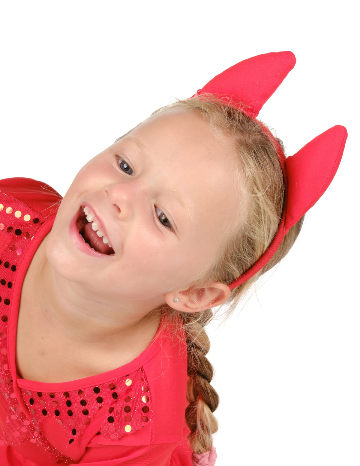 Portrait porté du déguisement de diablesse pour fille
