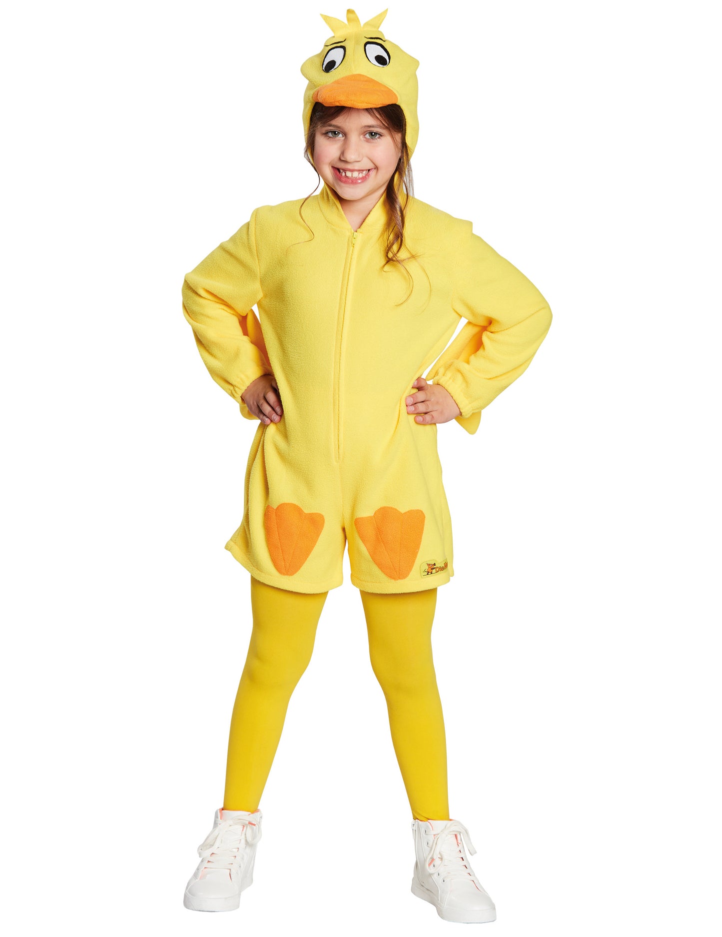 Déguisement Die Ente pour enfant jaune avec coiffe