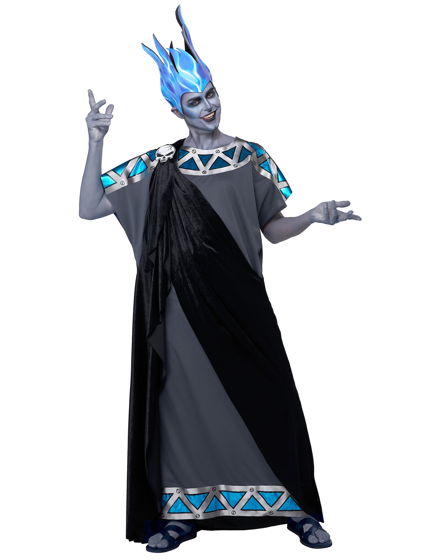 Vue de face du déguisement dieu des enfers adulte