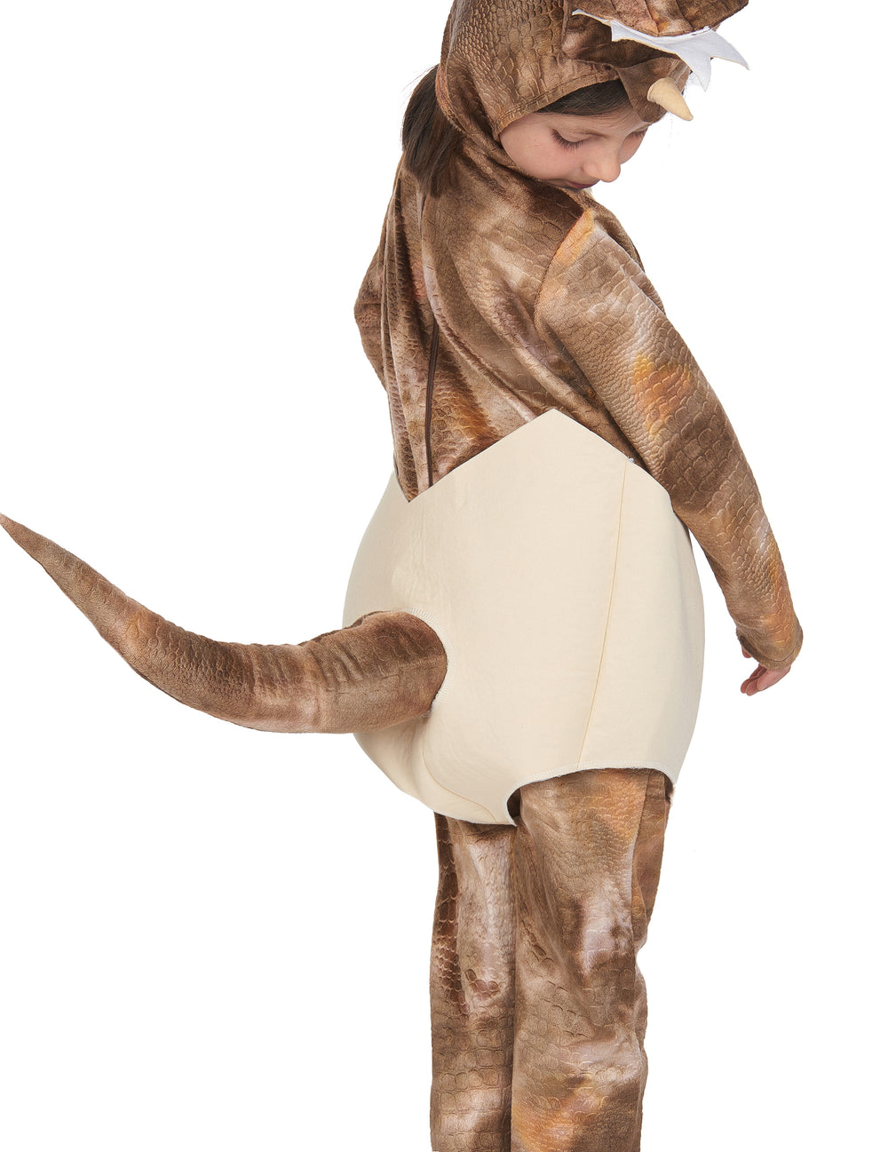 Déguisement de dinosaure sorti de l'oeuf pour enfant marron avec coquille beige