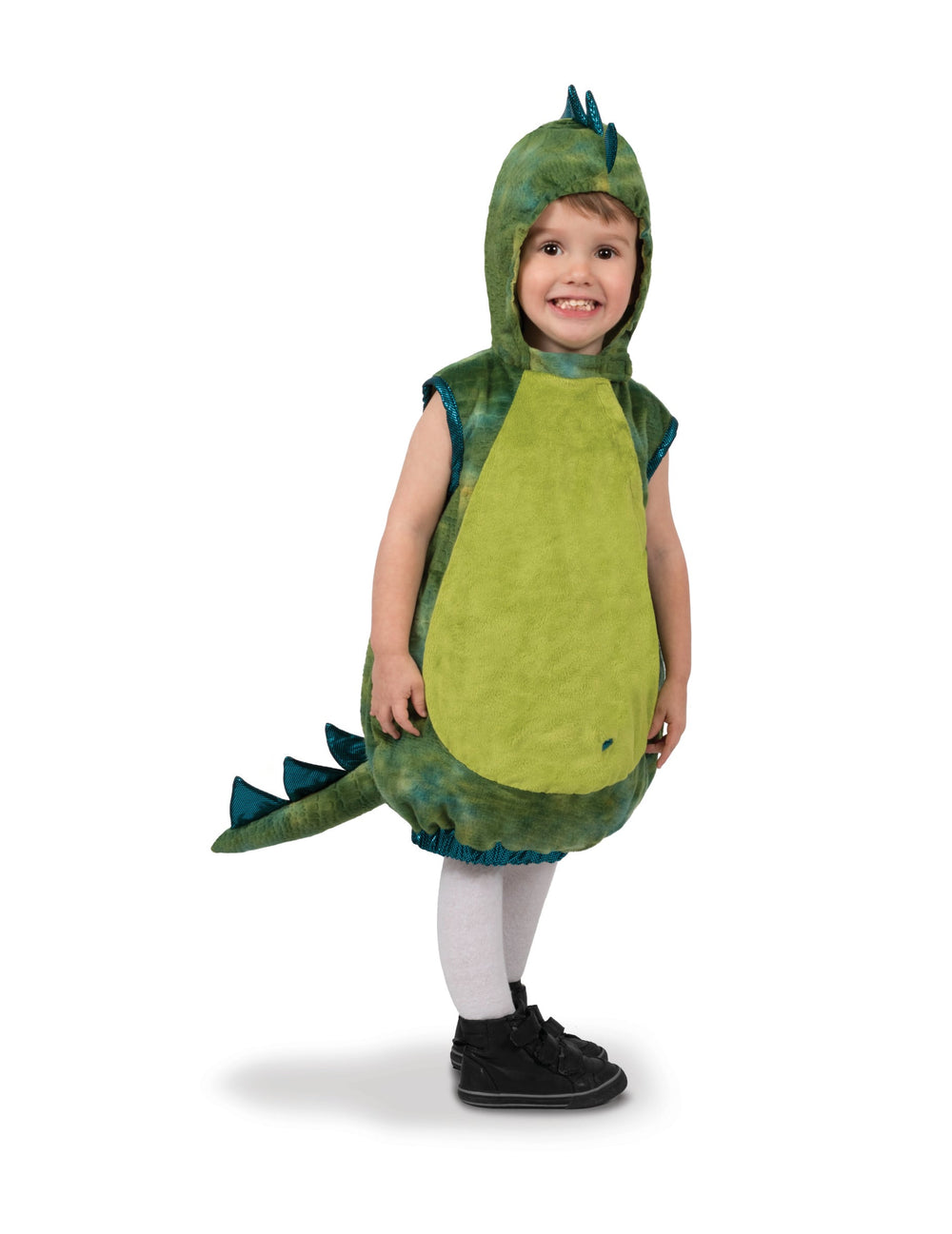 Déguisement dinosaure pour bébé vert avec capuche et queue