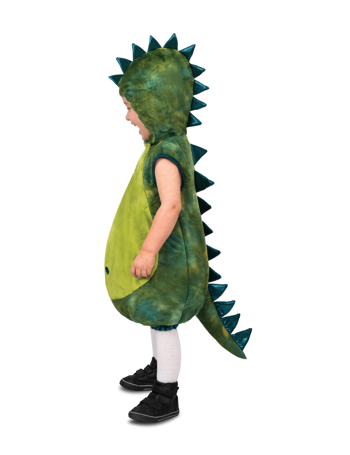 Déguisement dinosaure pour bébé vert avec crête et queue